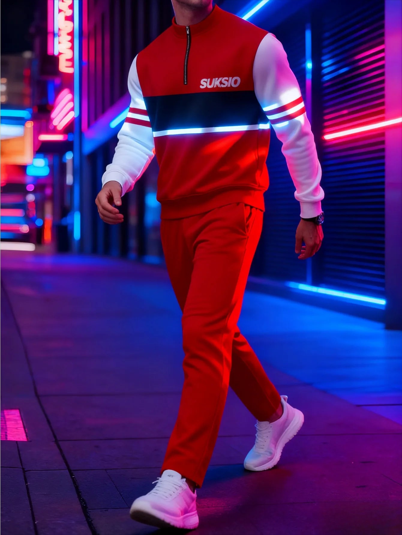 Men's Suit Digital Print Sweatshirt Set