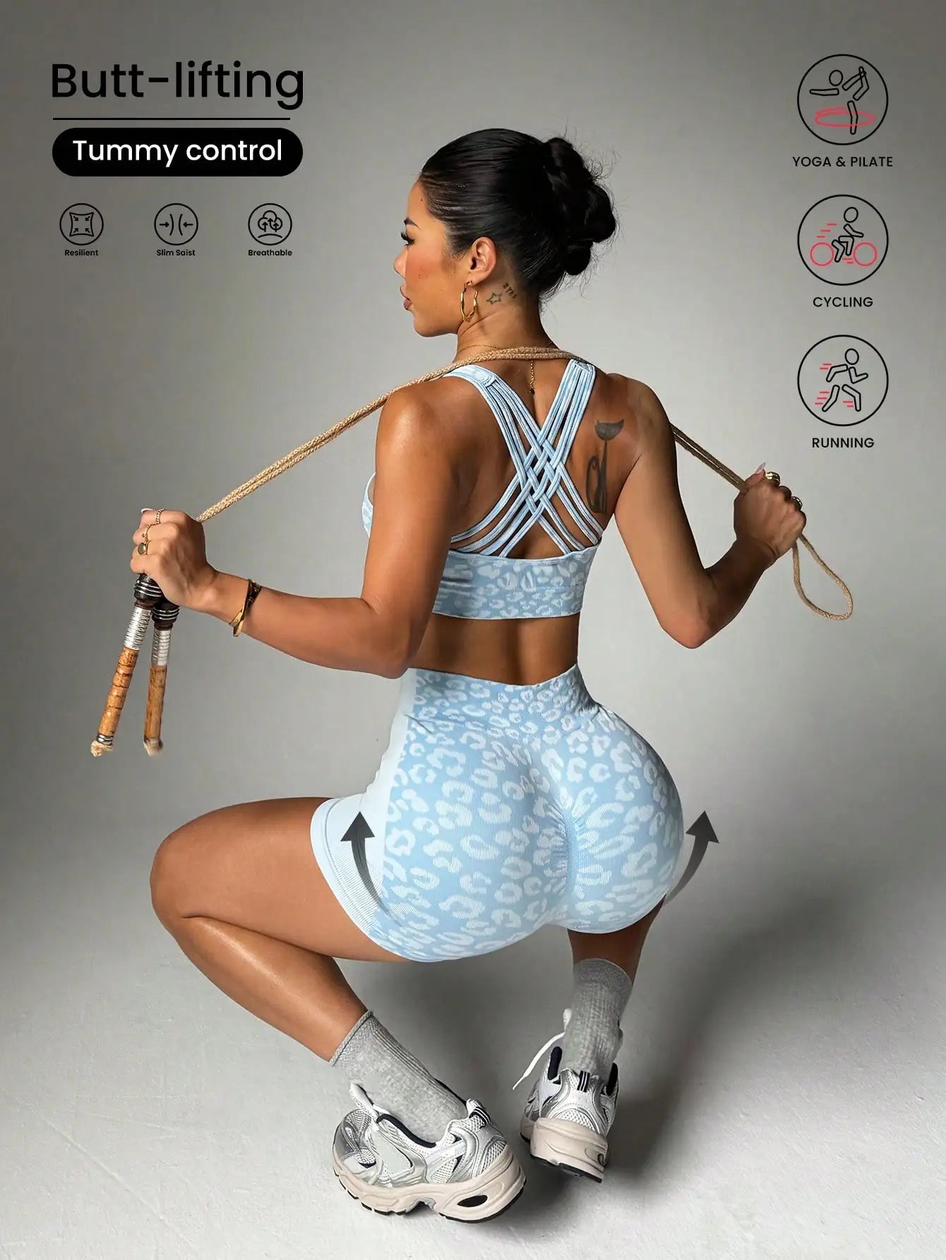 Leopard Print High Waisted Yoga Set For Women Tight Fit