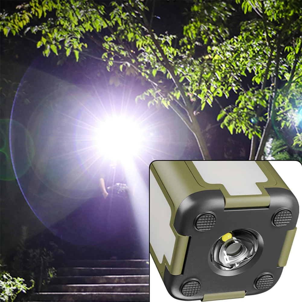 Foldable Camping Light Power Bank Rechargeable Lantern Solar Camping Lantern Portable Flashlight for Camping Hiking Fishing