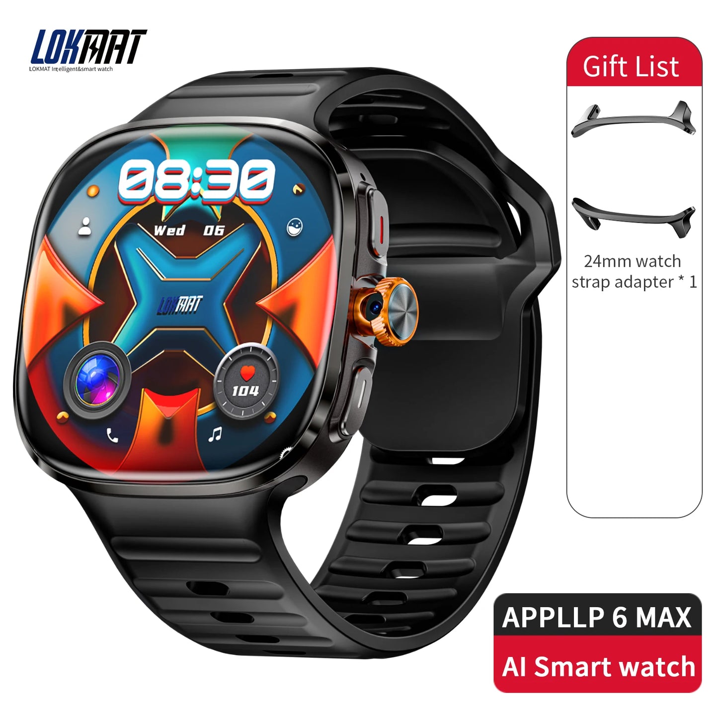LOKMAT APPLLP MAX Android Smartwatch AMOLED Rotating Camera AI Translation