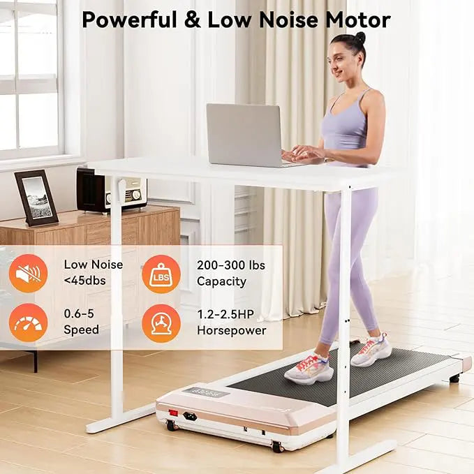 Superun 2-in-1 Home Office Walking Treadmill With App Control