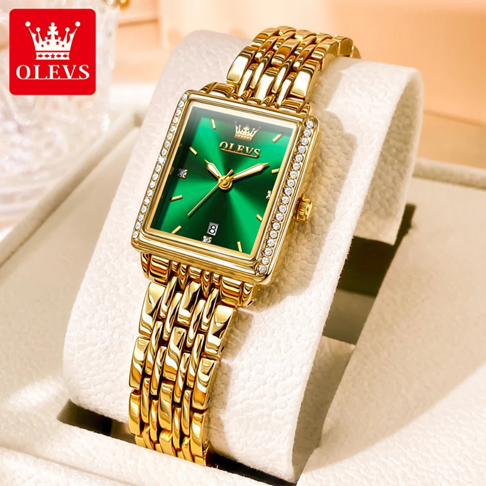 OLEVS Women's Diamond Watch Luxury Elegant Stainless Steel Quartz