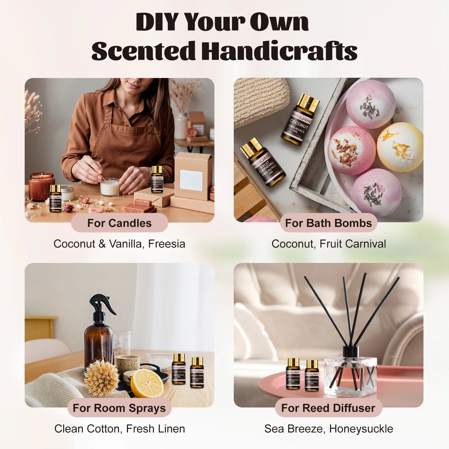 MAYJAM Fragrance Oils Kit Coconut Vanilla Musk Set