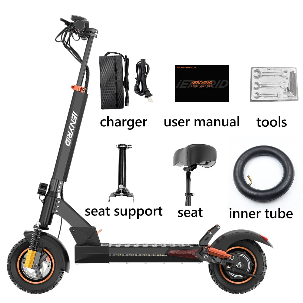 IENYRID M4 Pro S+Electric Scooter 800W Motor 48V 12.5AH Battery 10"Tire Escooter 45km/h Max 40-50KM Range Disc Brake LCD Display