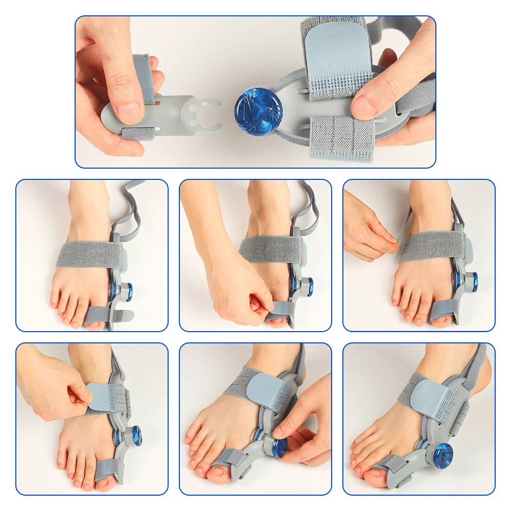 Adjustable Unisex Bunion Corrector Foot Hallux Valgus Braces Rotatable Toe Separator Straightener Pedicure Finger Toe Corrector