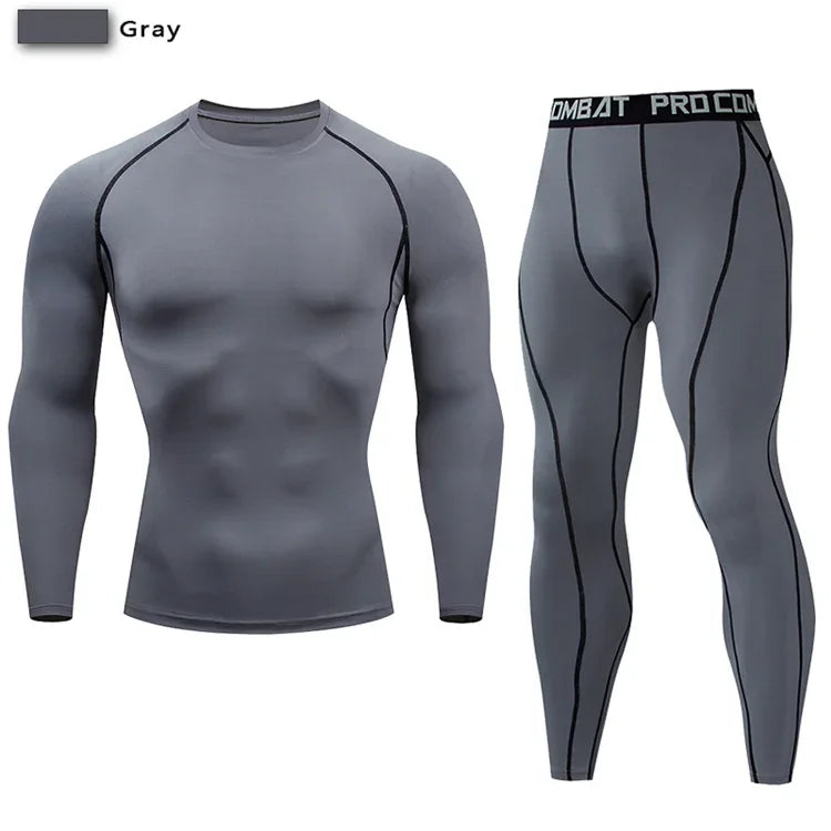 Men Compression Sportswear Set Two Piece Tracksuit