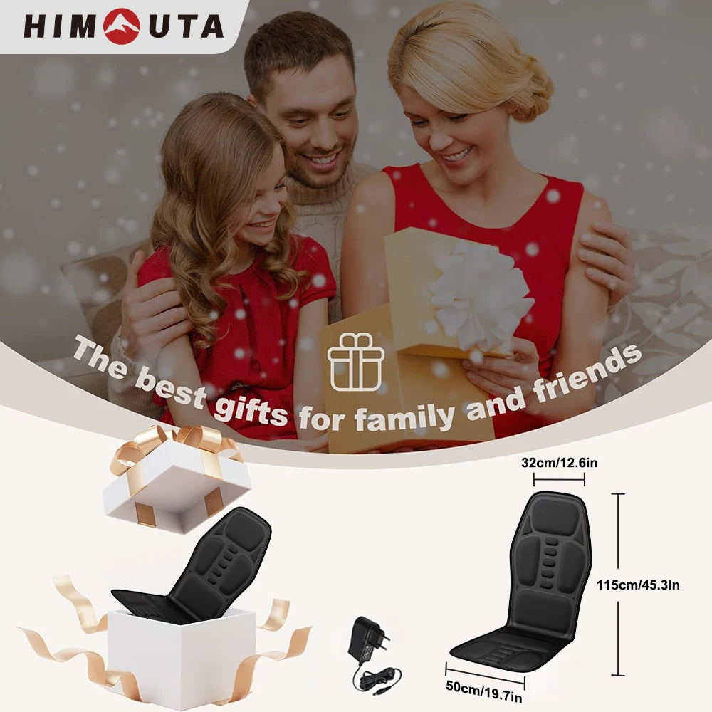 Himouta Heated Back Massager Cushion For Lumbar Neck Pain Relief
