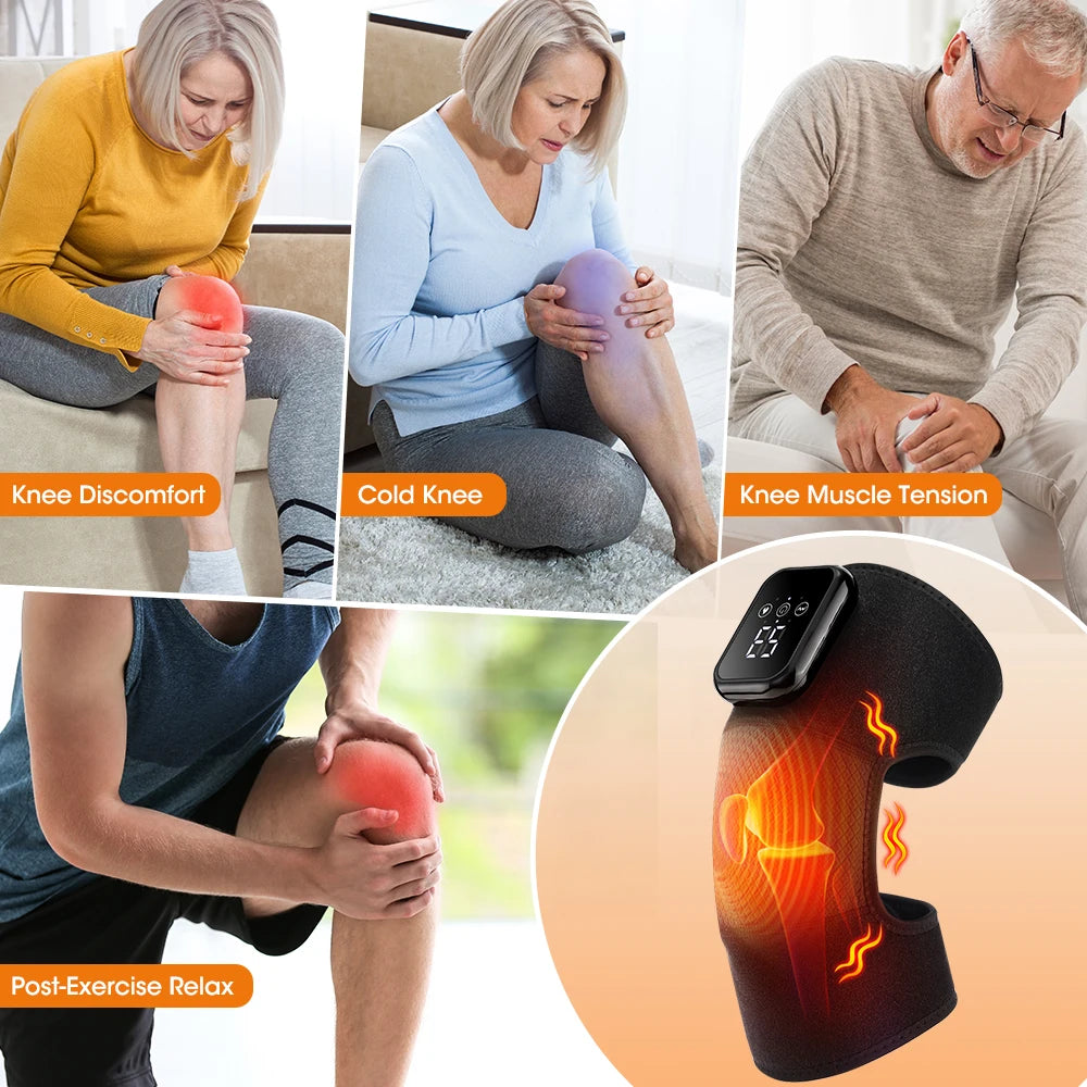 AFDEAL Electric Heated Knee Massage Pad With 3 Level Heat