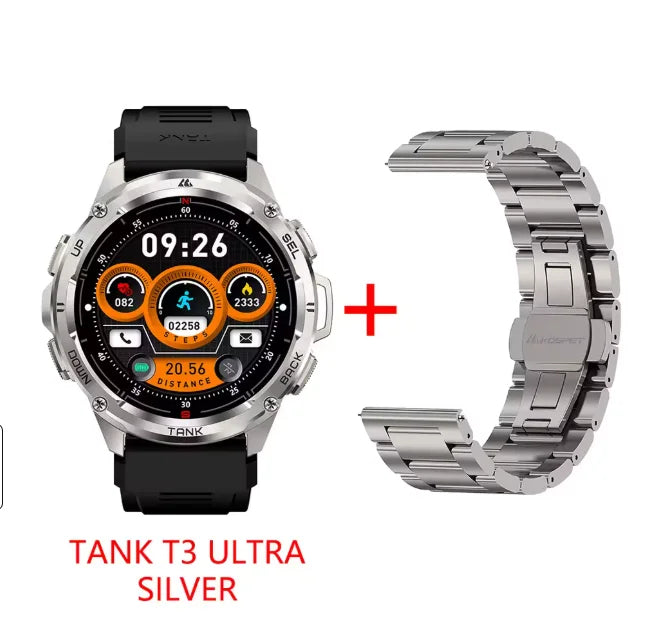 Kospet Tank T3 Ultra GPS Smartwatch Rugged Amoled Fitness Tracker
