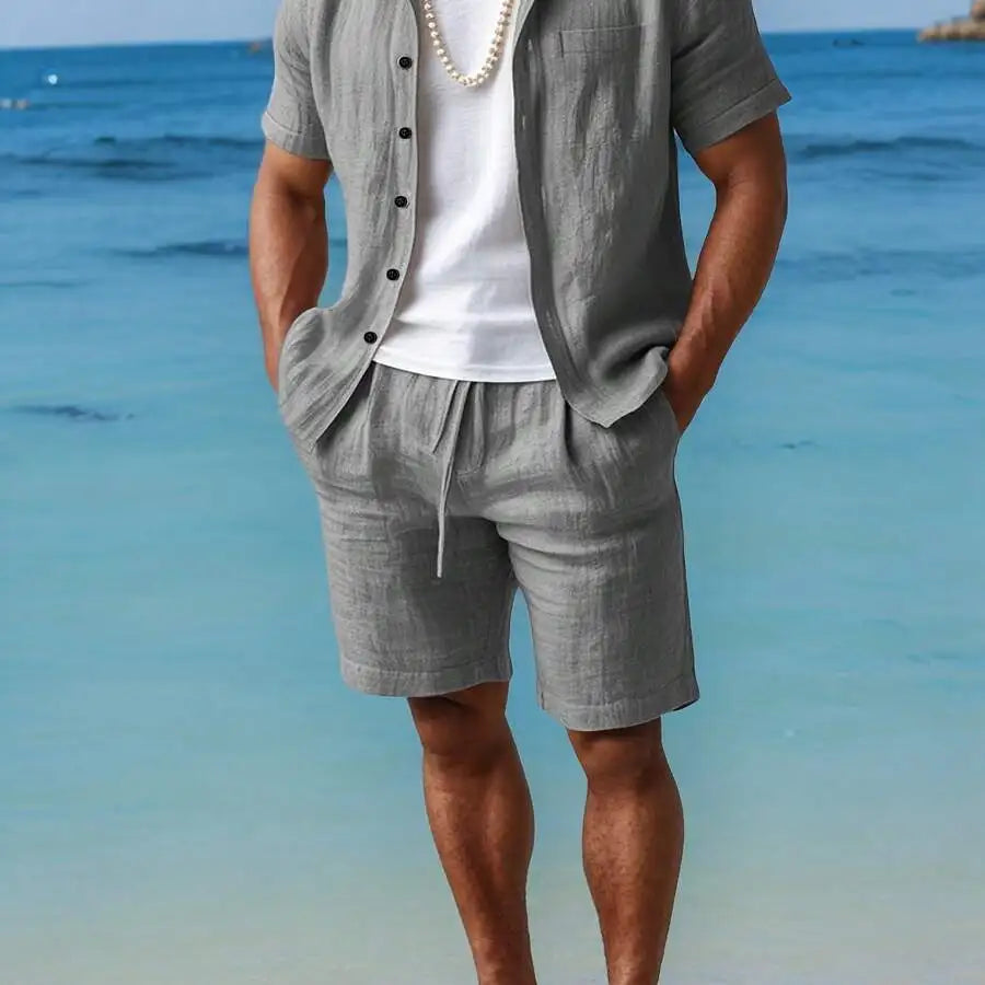 Quick Dry Men's Casual Summer T Shirt And Shorts Set
