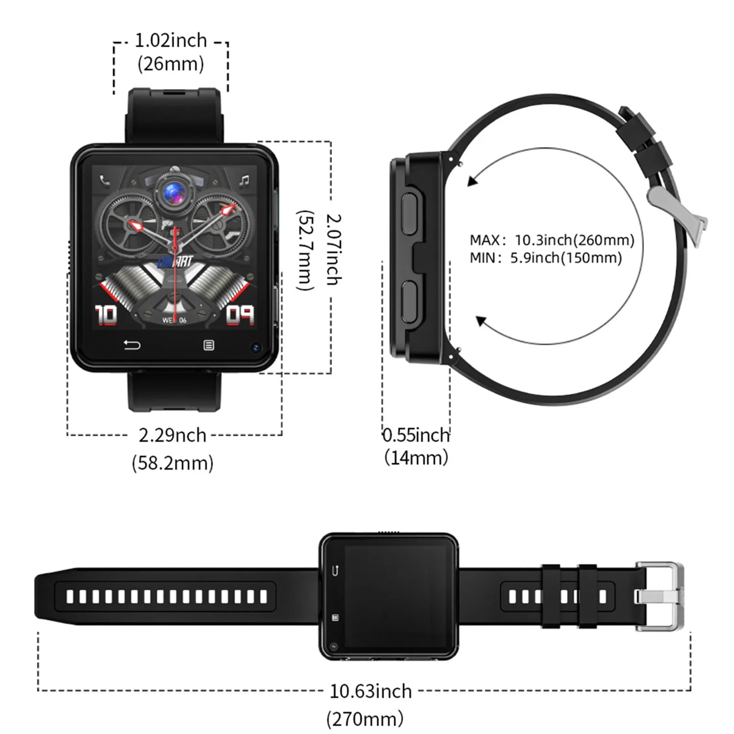 Lokmat Appllp 2 Max Dual Camera Android 11 Smartwatch