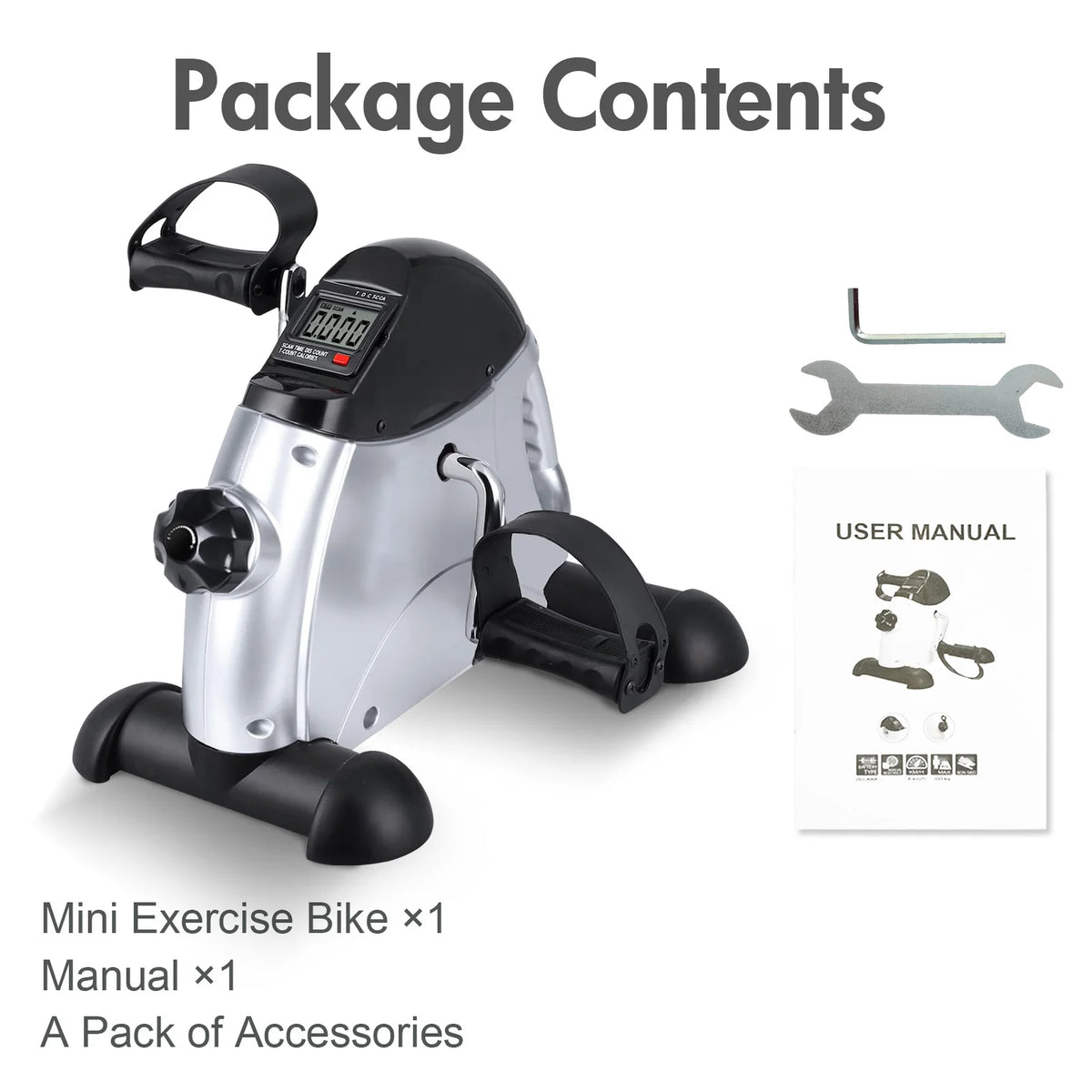 Motorized Mini Desk Pedal Exerciser Bike With LCD Display