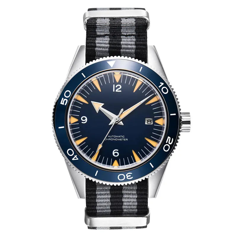 41MM Sapphire Glass 100m Waterproof Japan Automatic Luminous Mens Watch Nylon Strap