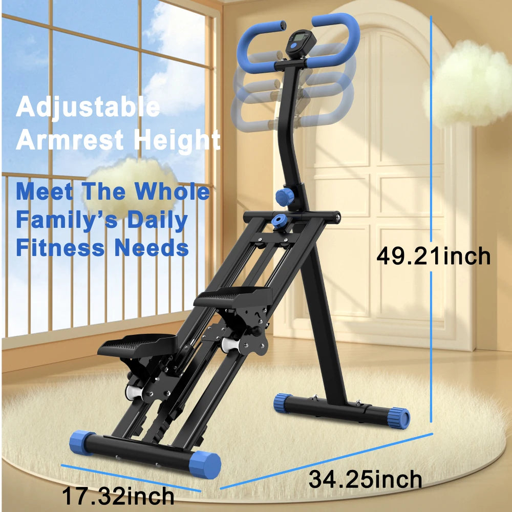 Vertical Climber Stair Stepper With Adjustable Handle For Home Fitness