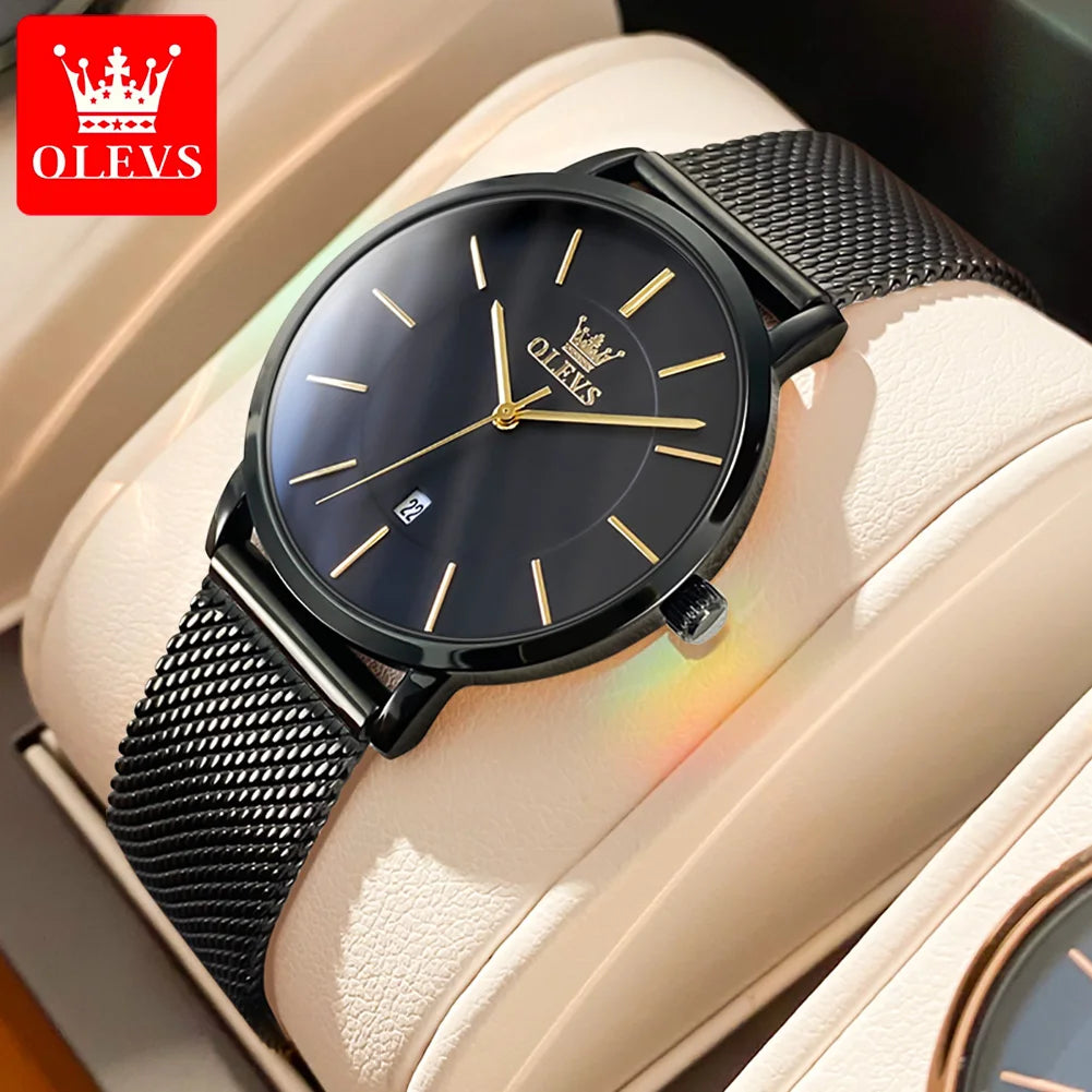 OLEVS Women's Ultra Thin Quartz Watch With Calendar And Waterproof