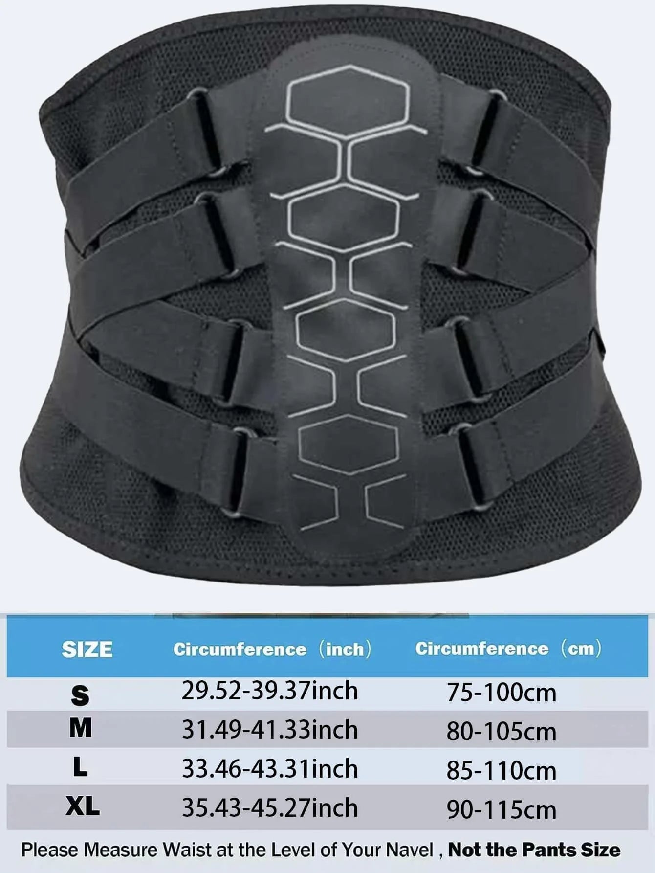 Back Support Belt For Men With Multi-Strap Breathable Mesh Compression