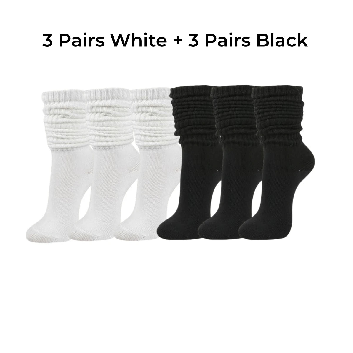 Women's Slouch Knit Socks Six Pairs Pack Winter Casual Crew