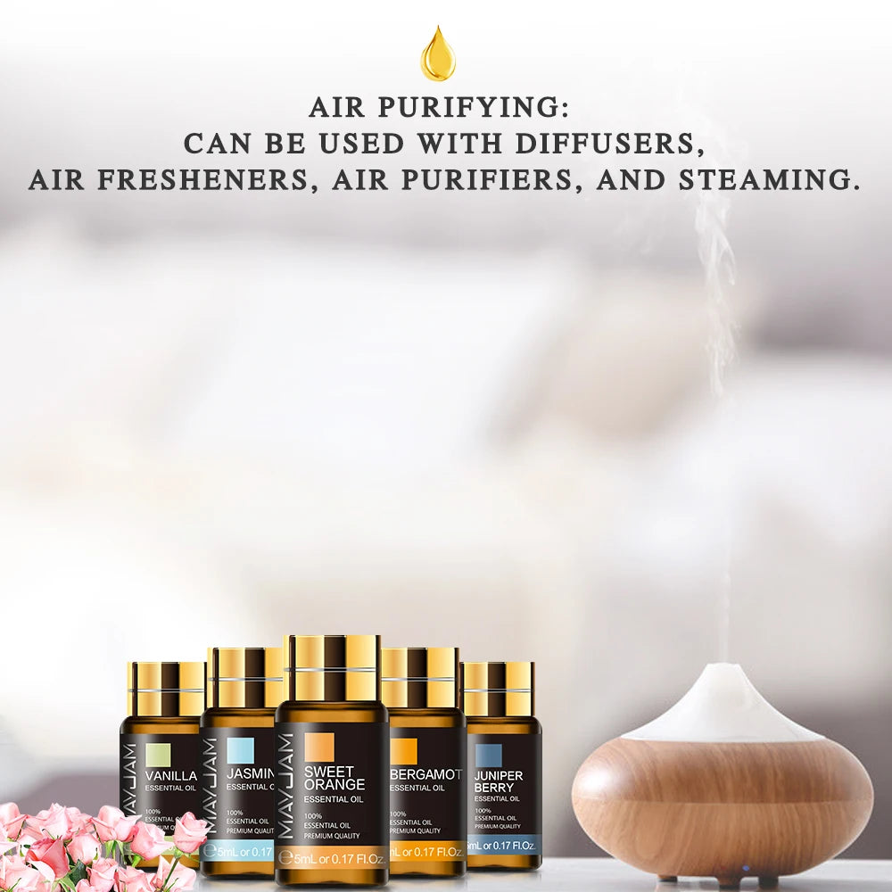MAYJAM 28-Piece Pure Essential Oils Gift Set For Diffuser Lavender Vanilla Sage