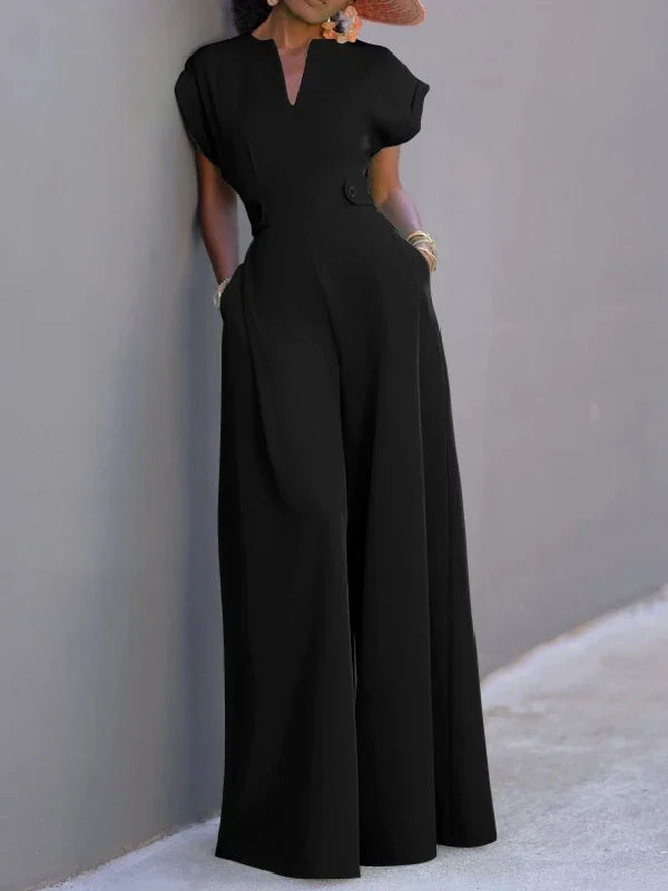 UOOZEE CN Women Wide Leg Jumpsuits Loose Fit Office Casual