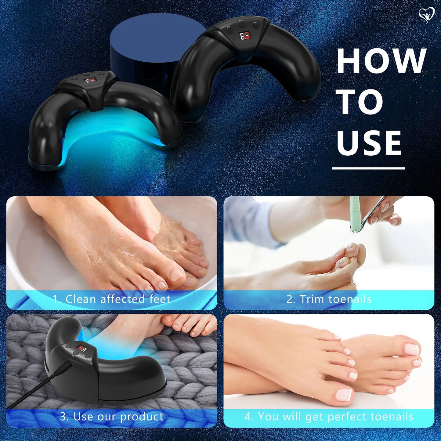 KTS Fungal Nail Laser Device Repair Fast Nails Fungus Onychomycosis Repair Toenail Fingernail Removes Nail Fungus Foot Care