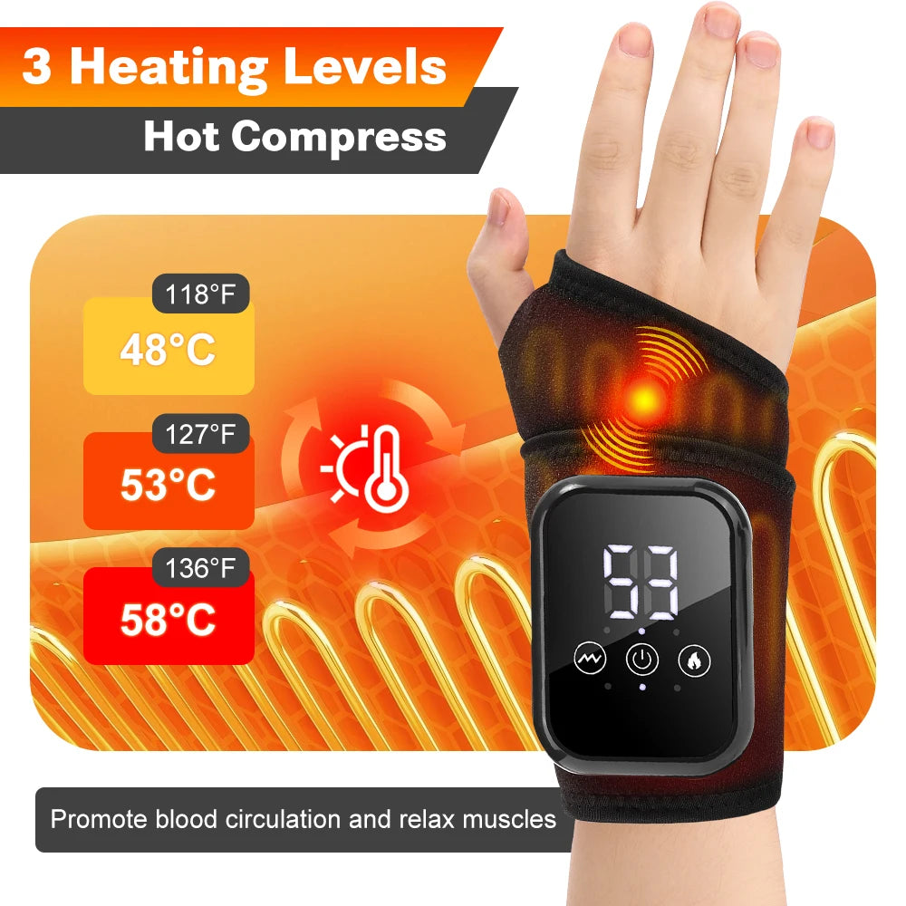 Agdoad Electric Heating Wrist Massager With Vibration Carpal Relief