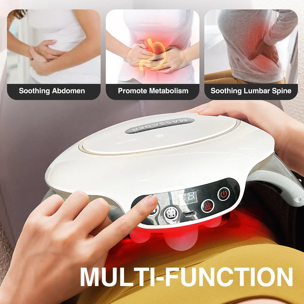 Abdominal Massager with Heat, Electric Stomach Massager for Digestive Comfort, Kneading Belly Massage for Office Home