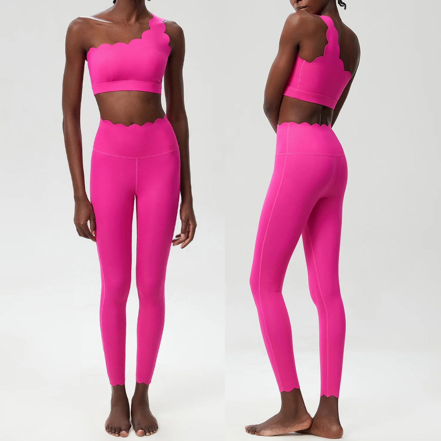 Women Two Pieces Fitness Yoga Set Buttery Soft Running Gym Suit Breathable Quick Dry Sportswear Female Strwetchy Workout Clothes