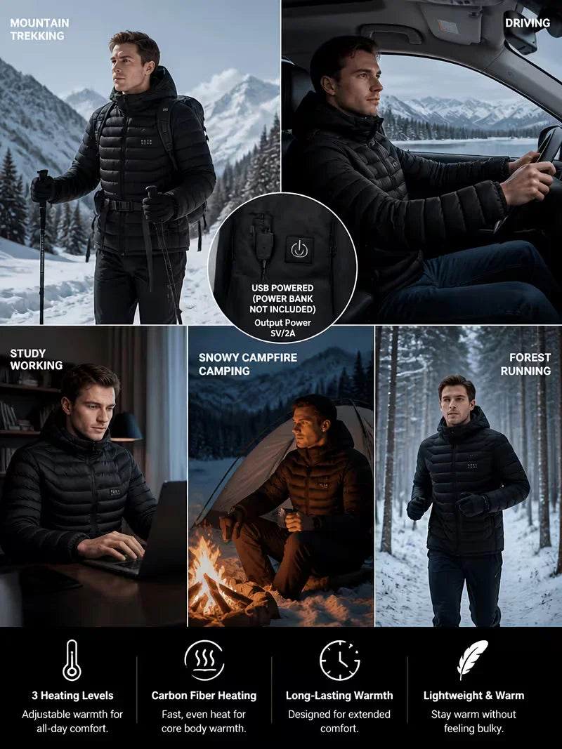 Mens Heated Jacket With 39 Zones And Four Temperature Settings