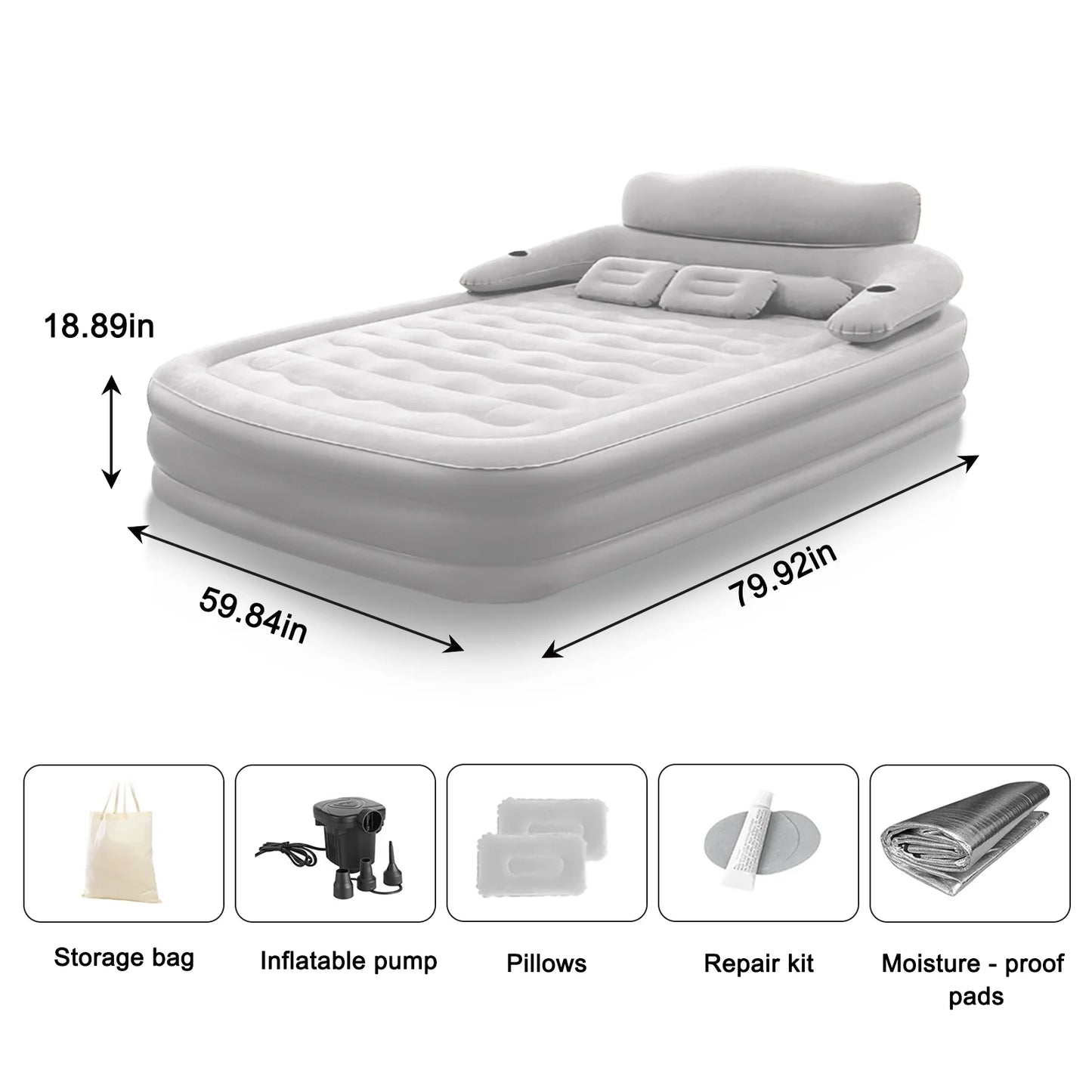 Two Person Built-In Pump Camping Mattress for Outdoor Slumber