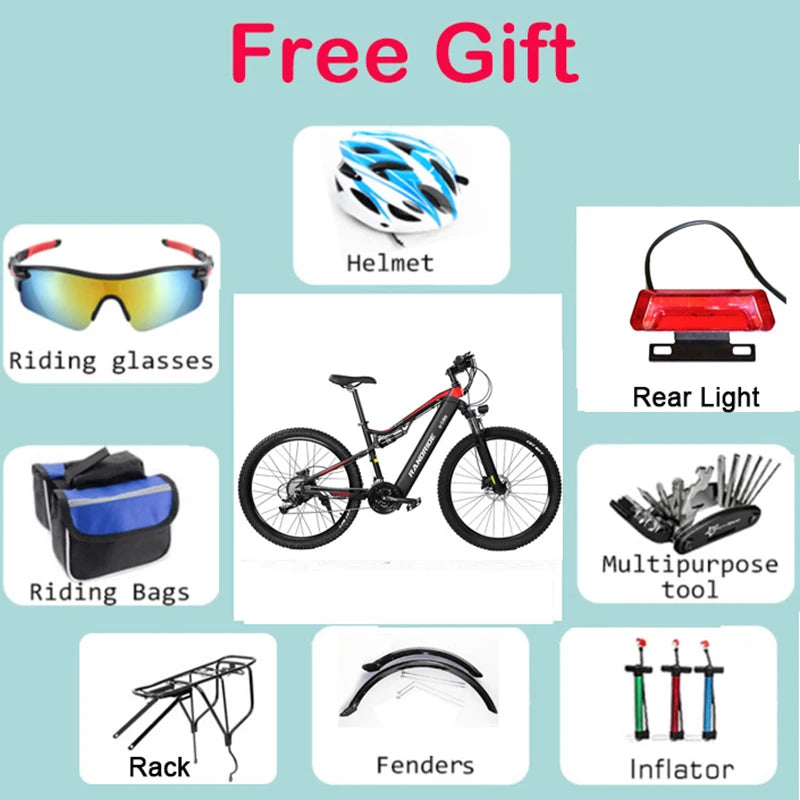RANDRIDE YG90 1000W Full Suspension Electric Mountain Bike