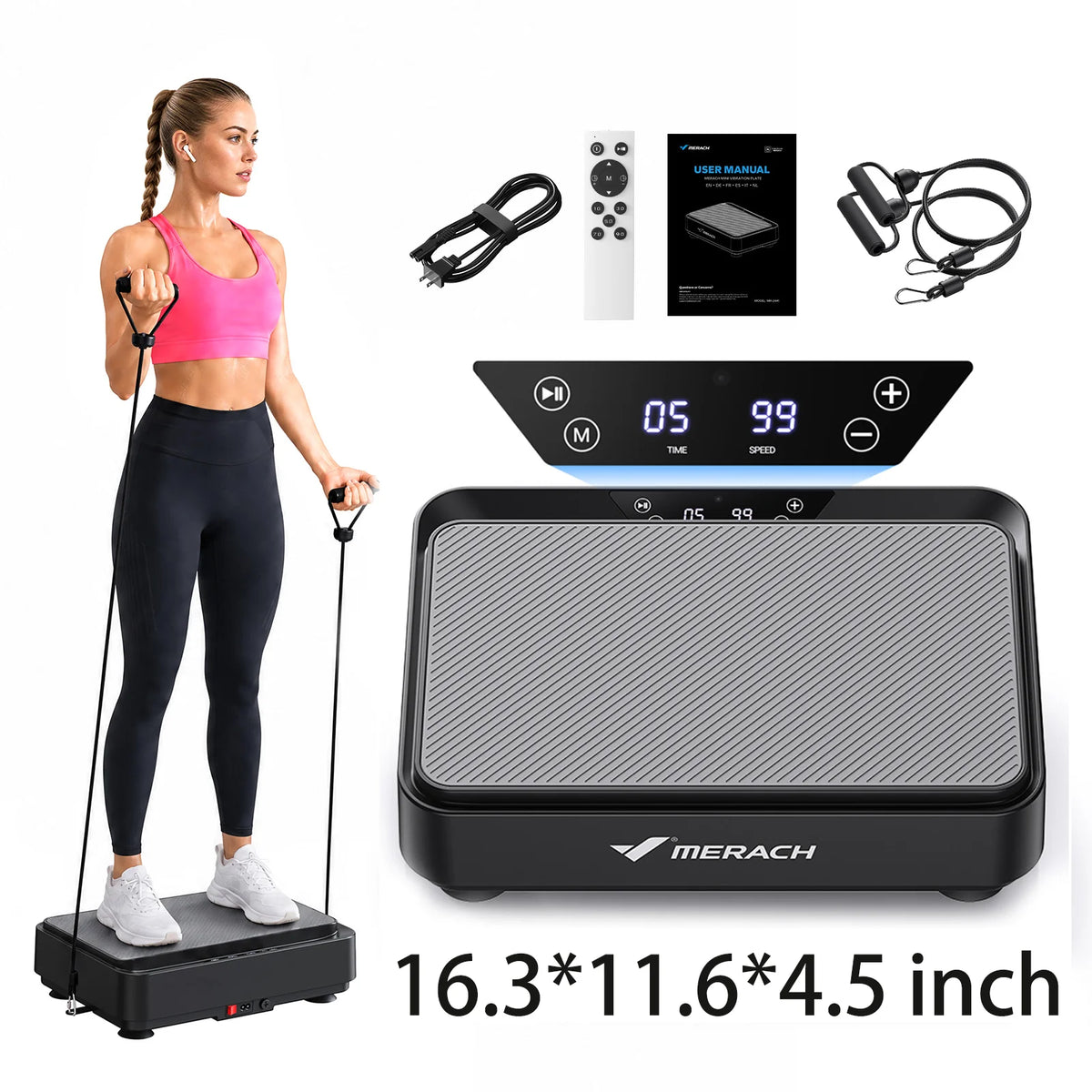 Merach Standing Vibration Plate Exercise Machine For Home Workout
