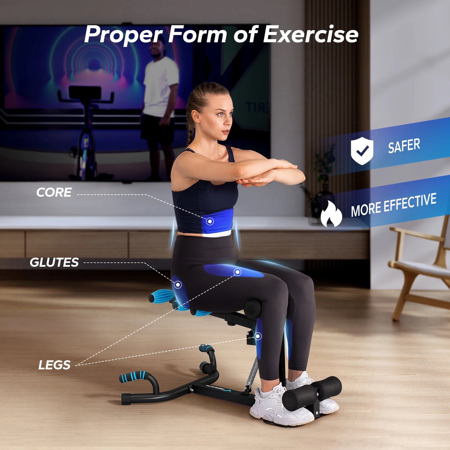 MERACH Deep Squat Machine Glutes Trainer For Leg Core Workout