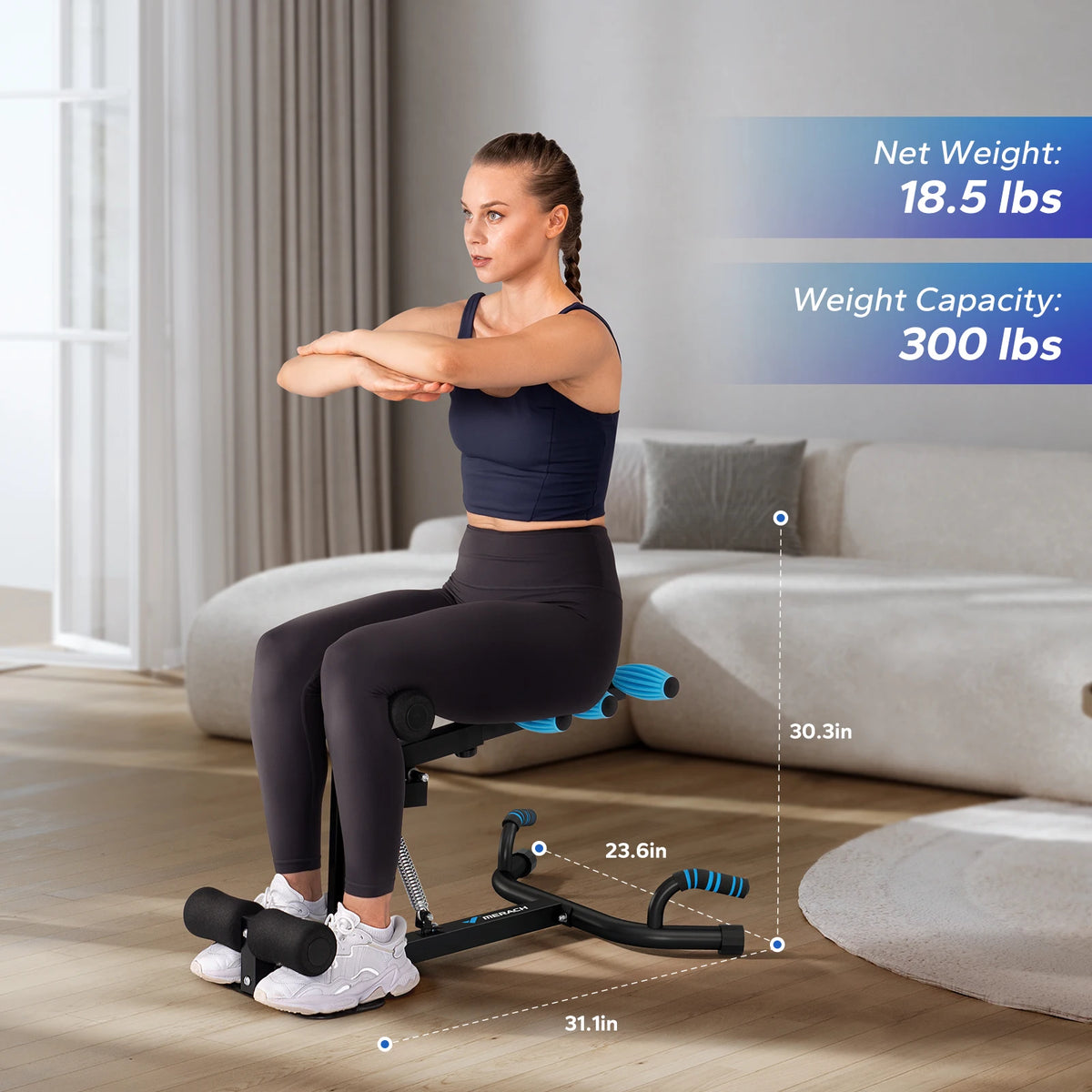 MERACH Adjustable Deep Squat Trainer for Core and Leg Workouts