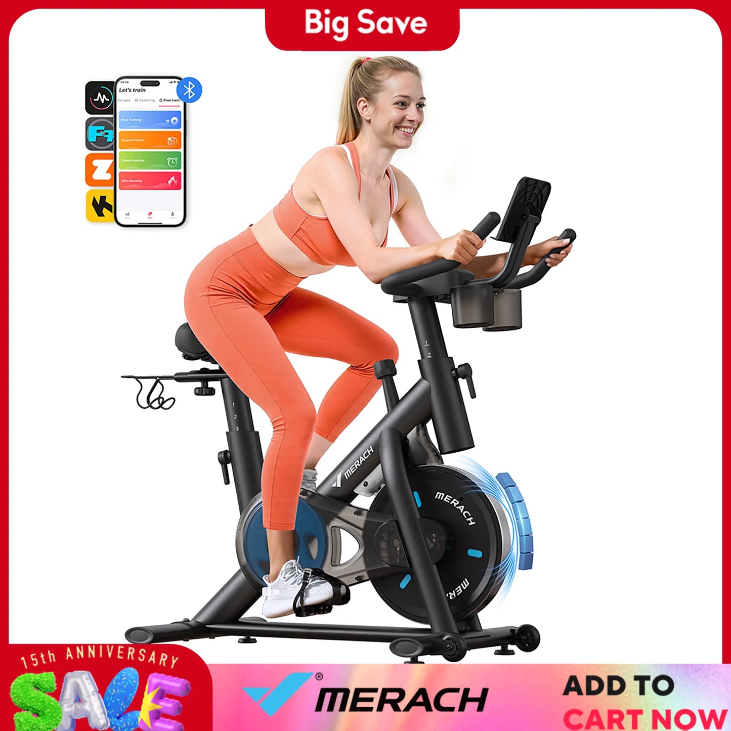 MERACH Magnetic Brake Exercise Bike With Exclusive App And Courses