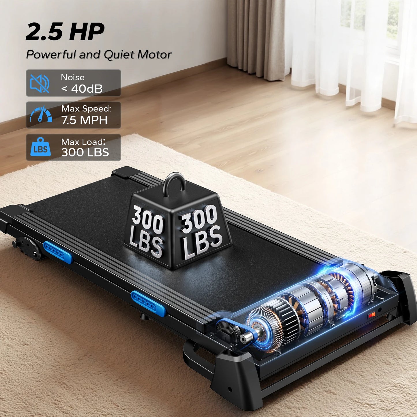 MERACH Foldable Treadmill T12 Incline With Quiet Double Deck