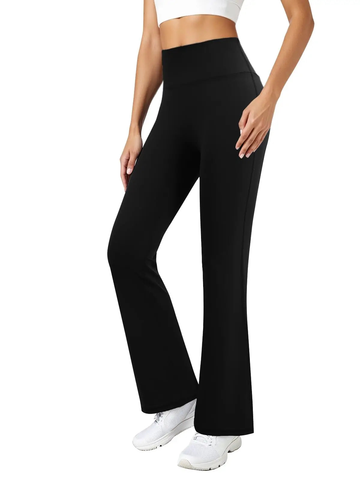 Women High Waisted Flare Leggings Seamless Yoga Pants Tummy Control