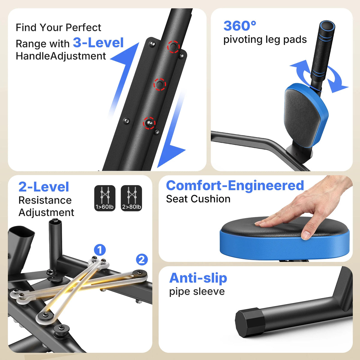 Merach Hip Abductor Leg Trainer With Bands