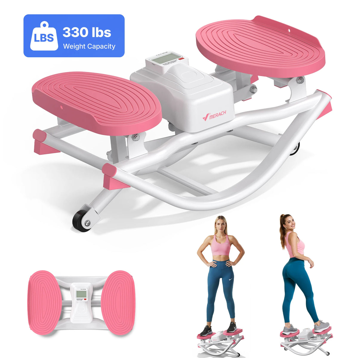 Merach Silent Rocking Stepper With Ab Twist Core Workout Machine