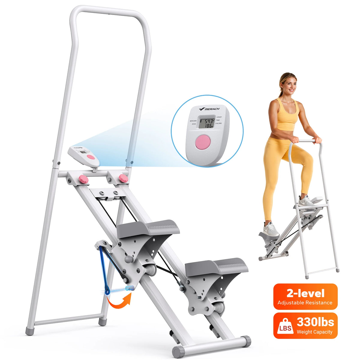 Merach Compact Folding Stair Stepper For Home Gym Full Body Workout