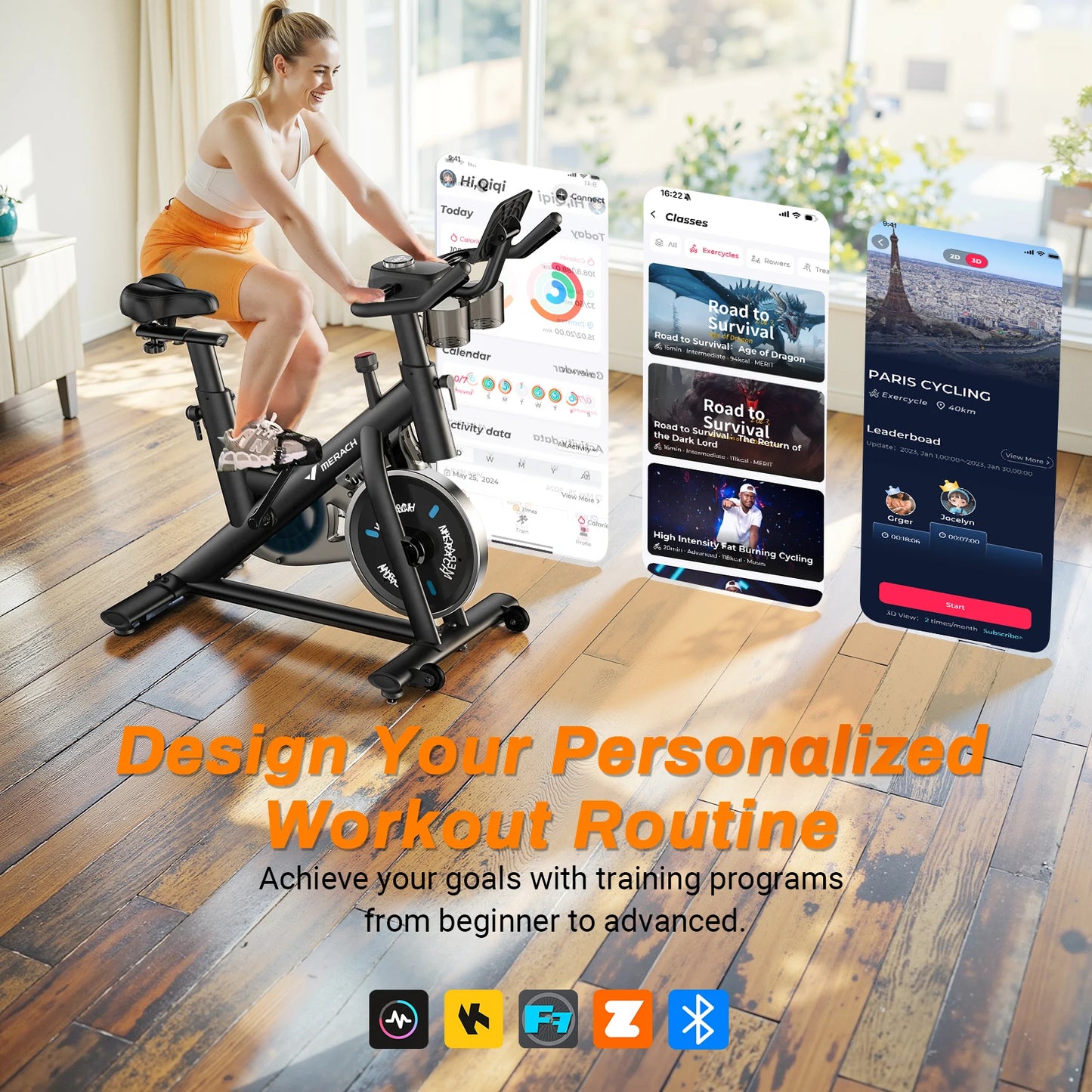 MERACH S26B1 Exercise Bike Low Noise With Tablet Mount