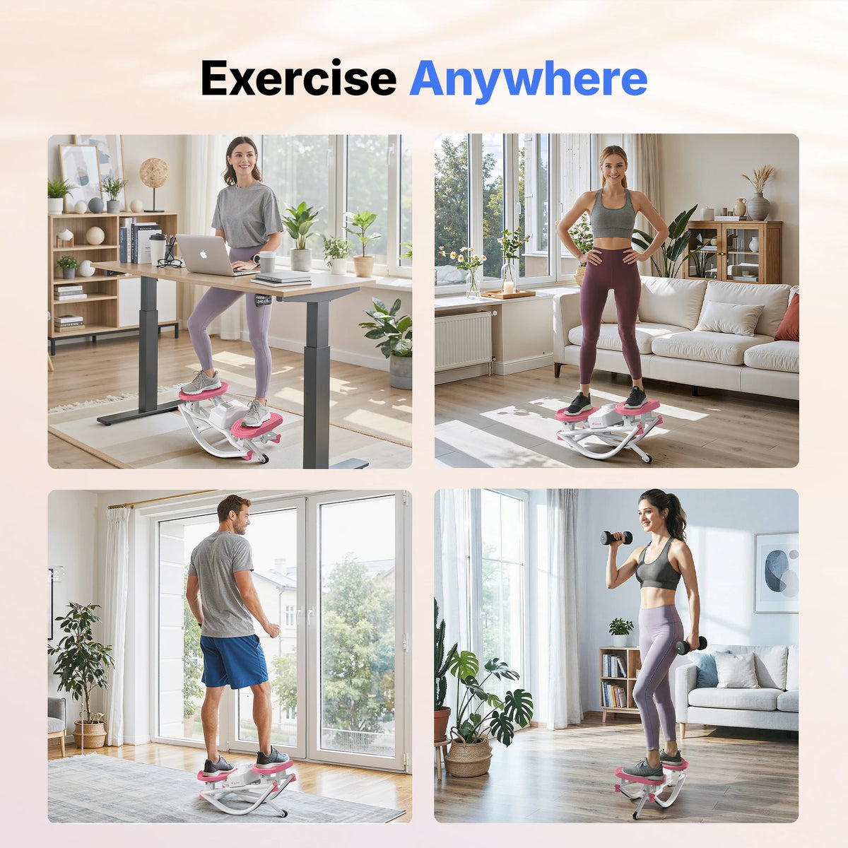Merach Silent Rocking Stepper With Ab Twist Core Workout Machine