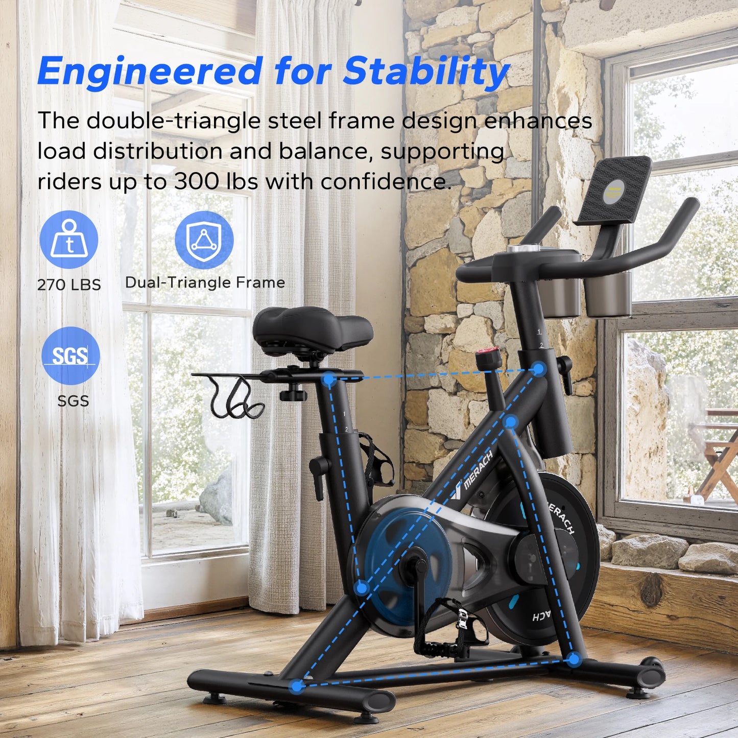 MERACH Magnetic Brake Exercise Bike With Exclusive App And Courses