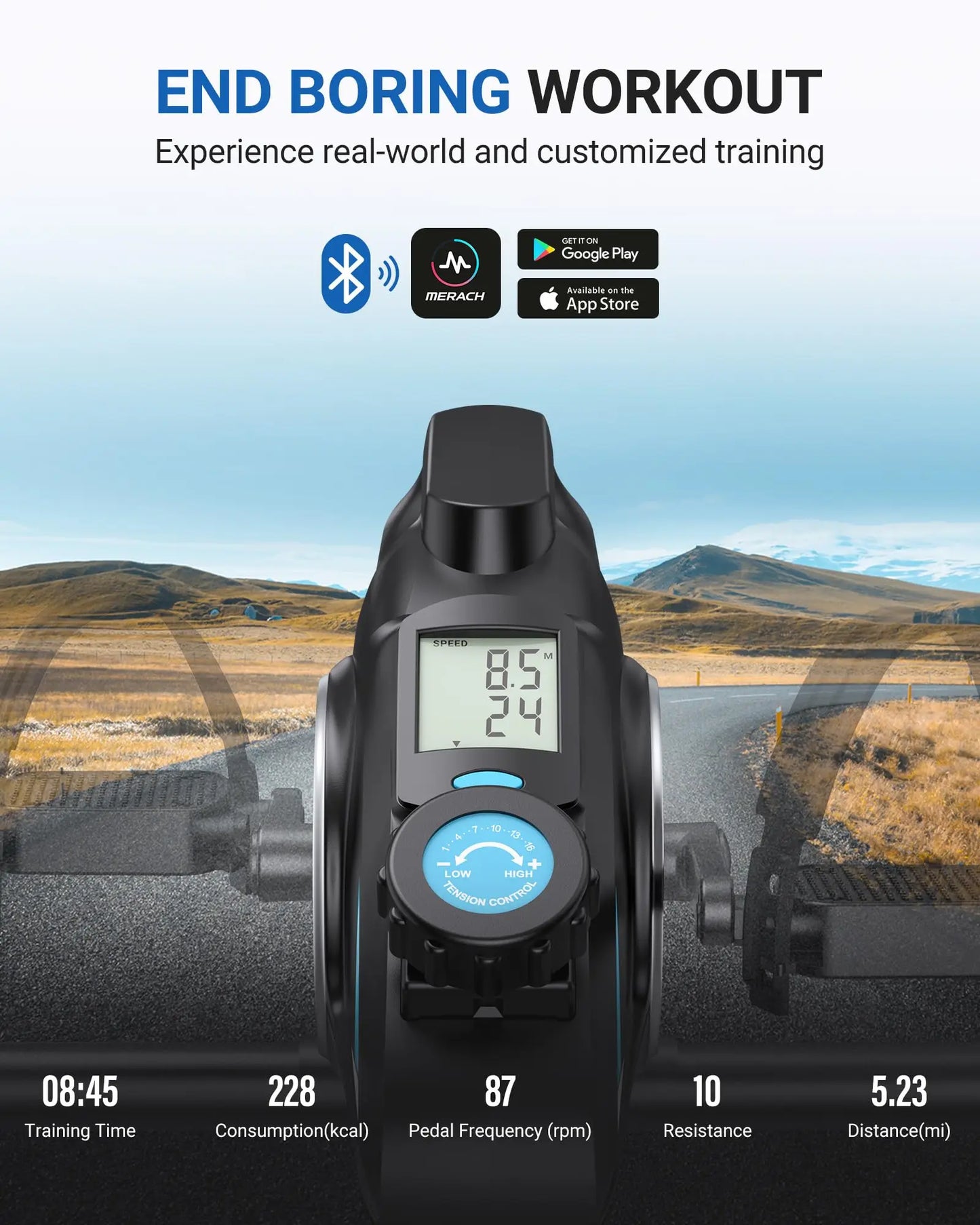 MERACH Under Desk Bike Pedal Exerciser With Quiet Magnetic Resistance And App
