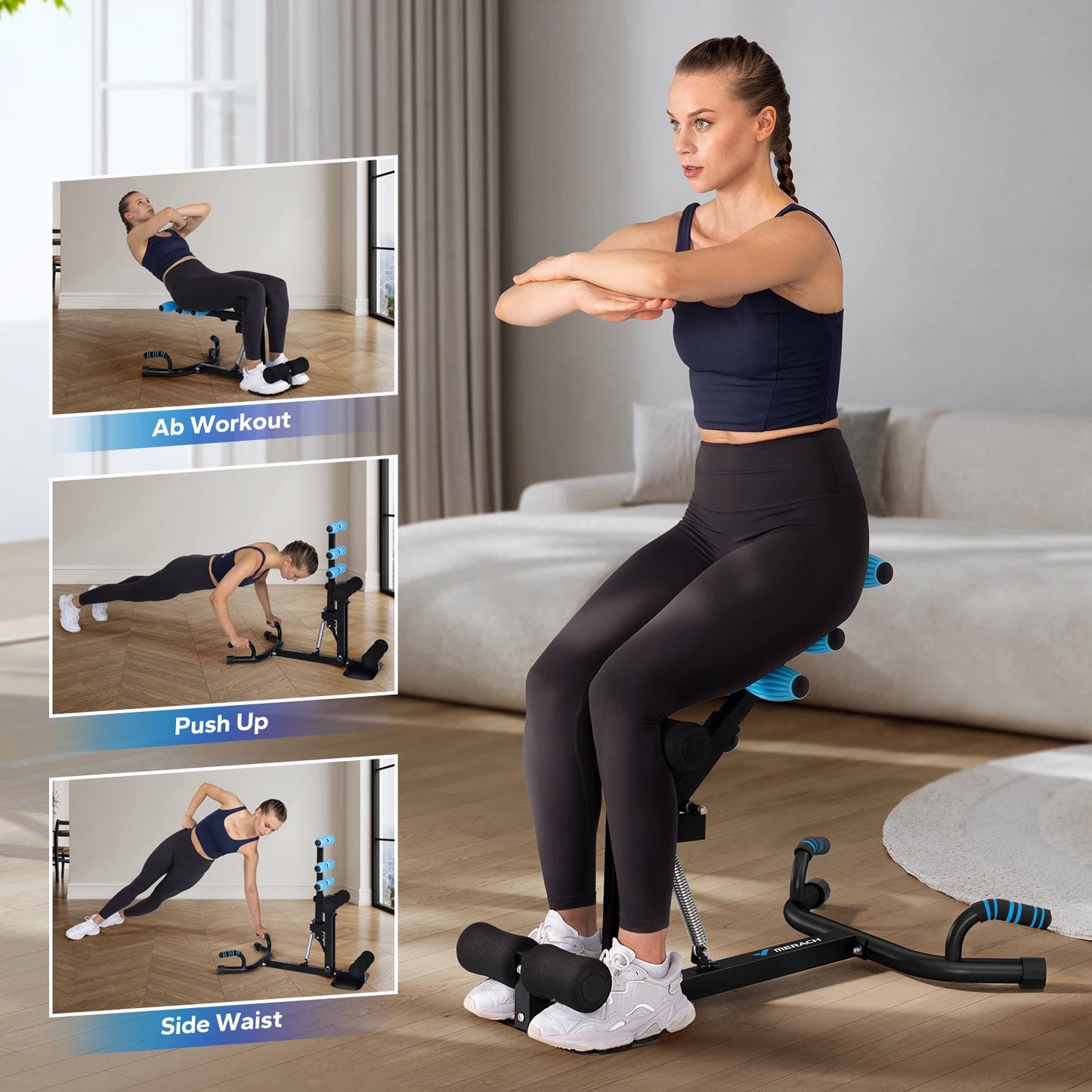 MERACH Deep Squat Machine Glutes Trainer For Leg Core Workout