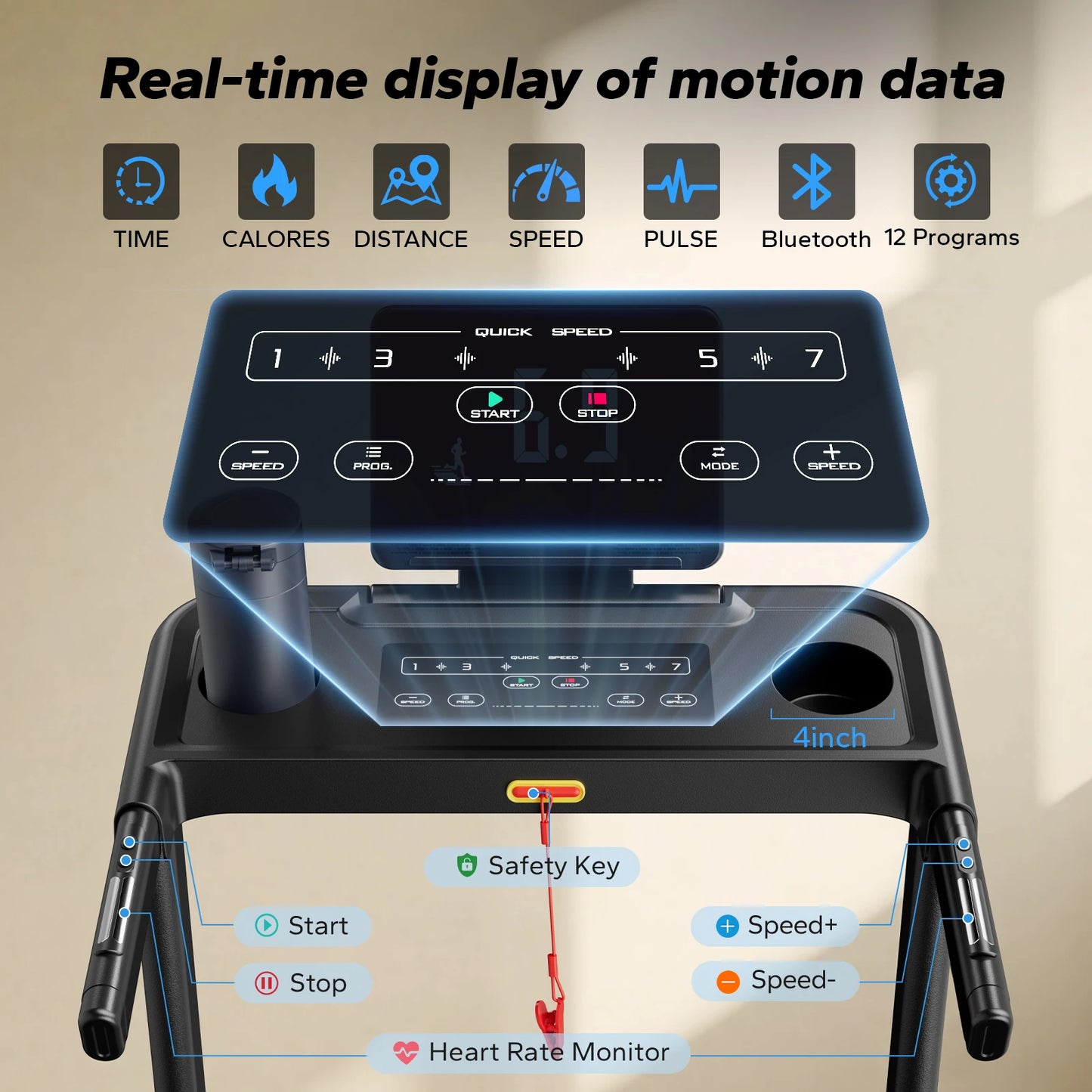 MERACH Foldable Treadmill T12 Incline With Quiet Double Deck