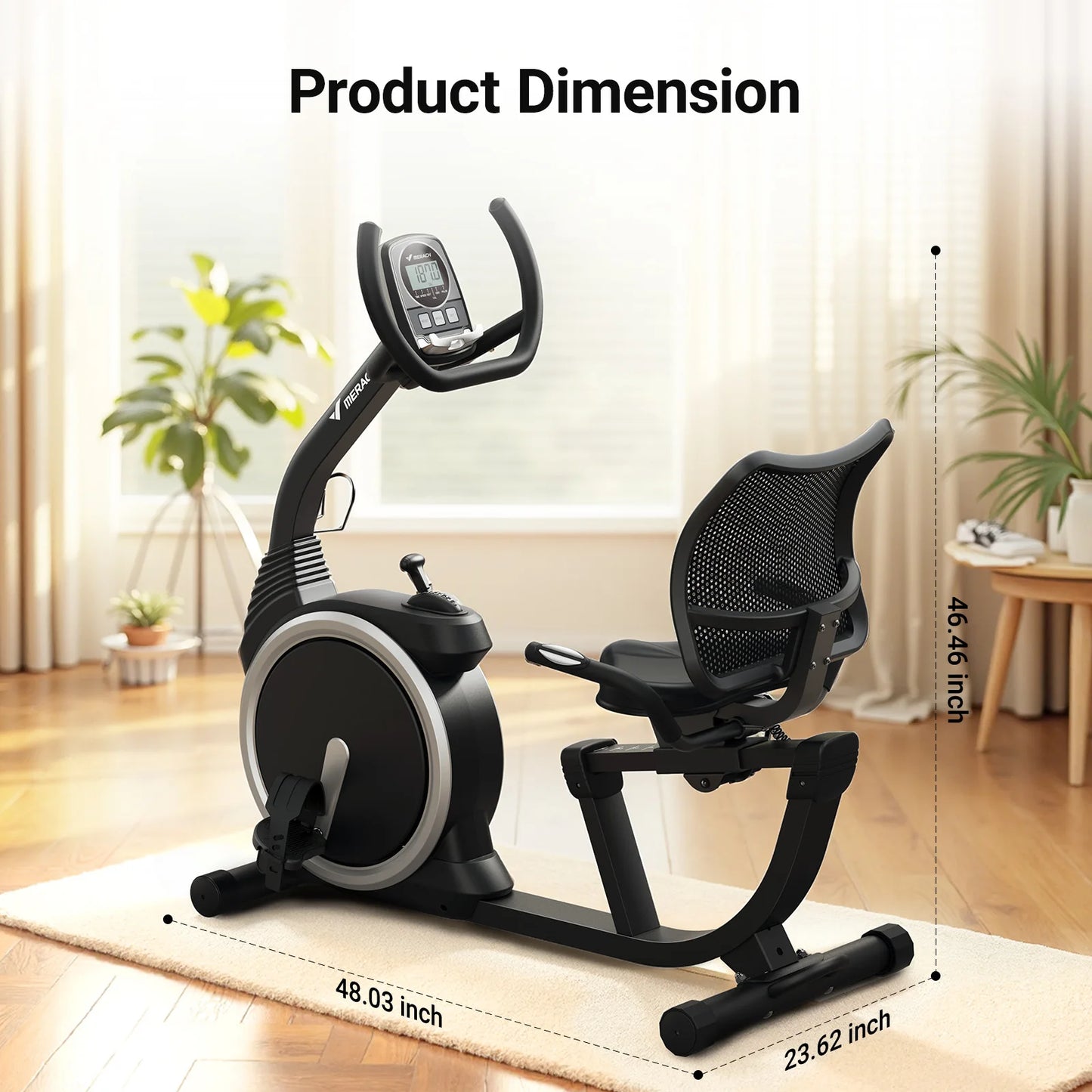 MERACH Recumbent Exercise Bike For Home Use With Heart Rate