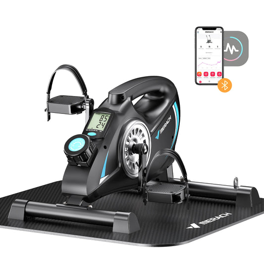 MERACH Under Desk Bike Pedal Exerciser With Quiet Magnetic Resistance And App