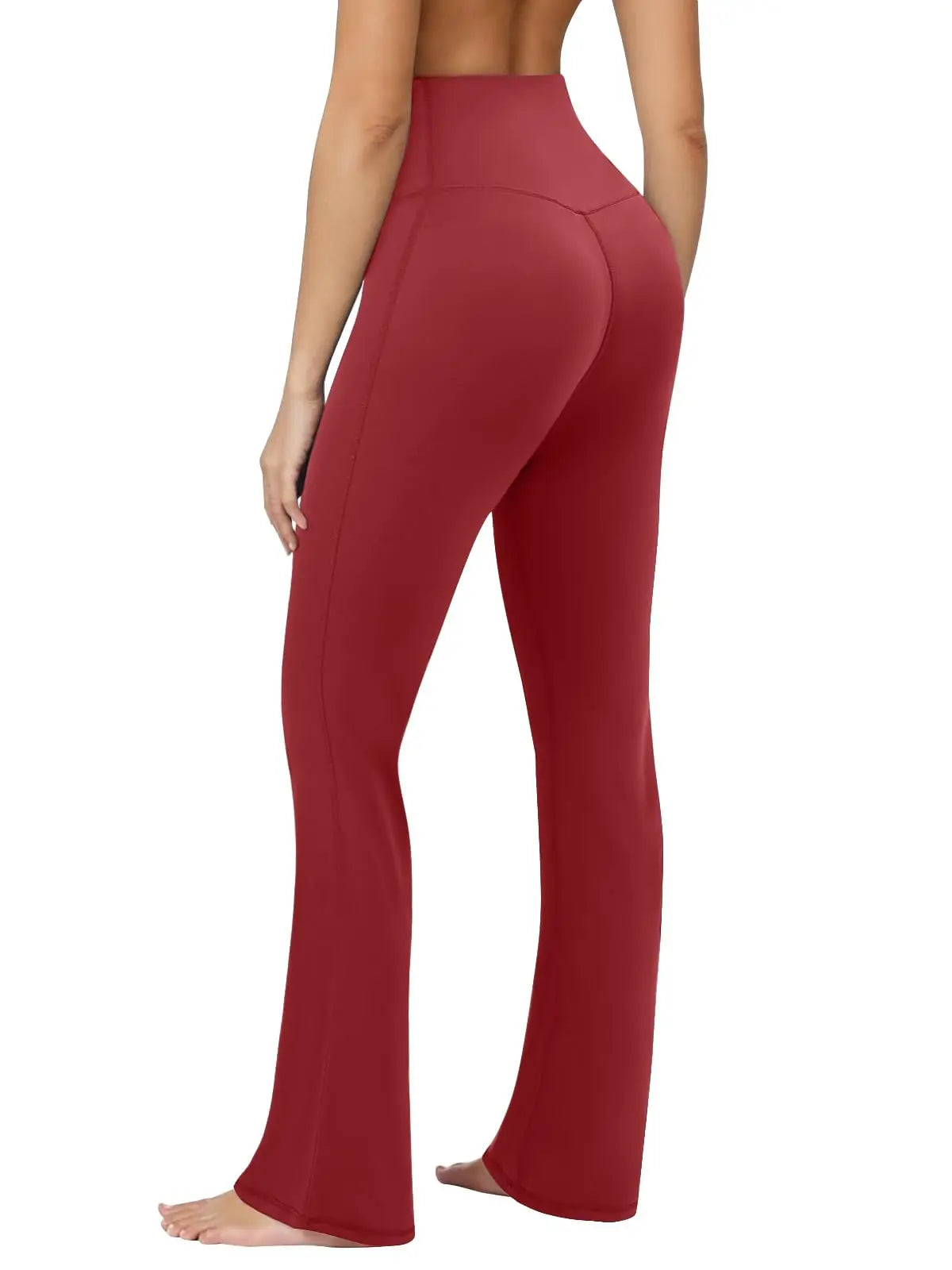 Women High Waisted Flare Leggings Seamless Yoga Pants Tummy Control