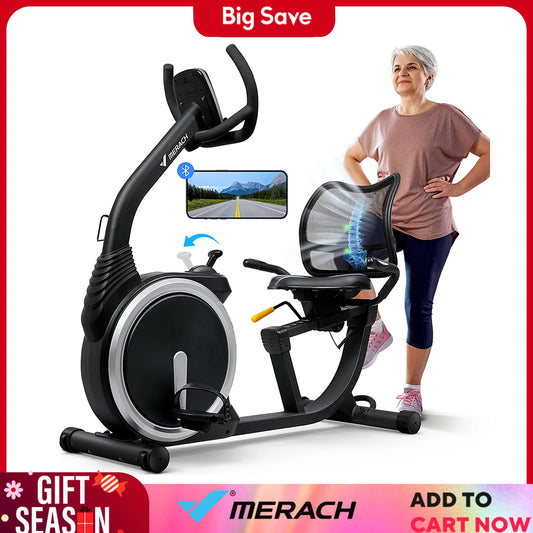 MERACH Recumbent Exercise Bike For Home Use With Heart Rate
