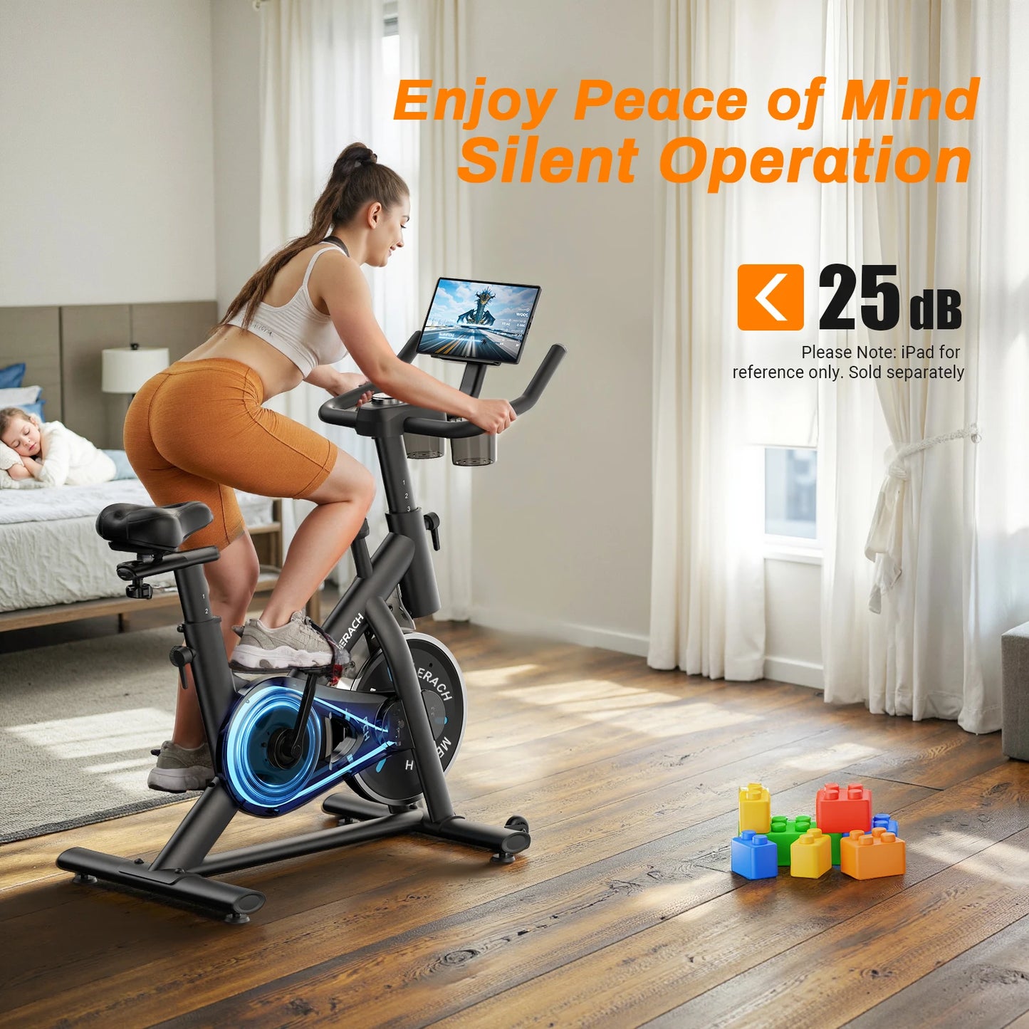 MERACH S26B1 Exercise Bike Low Noise With Tablet Mount